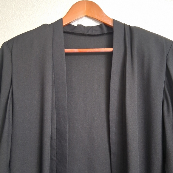 Women's Black Open Front Jacket - Picture 8 of 12